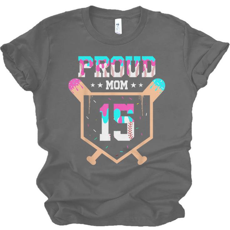 Proud Mom Baseball Player Number 15 Ice Cream Drip Unisex Jersey T-Shirt