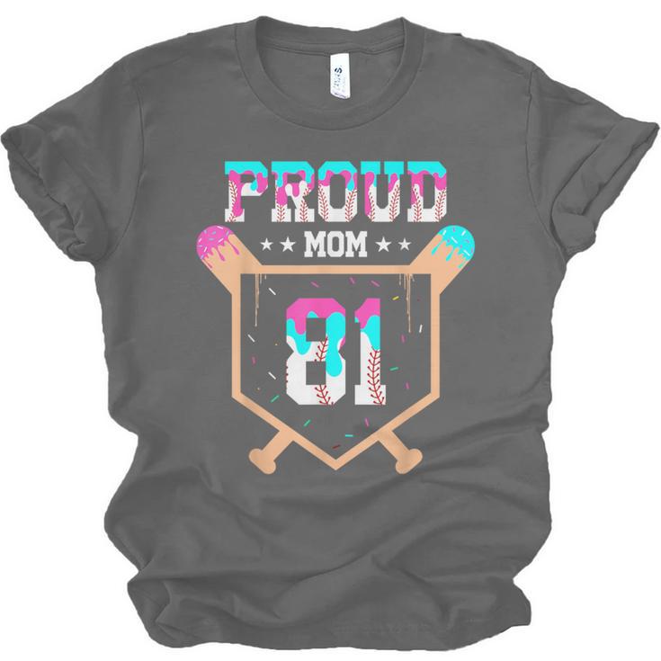 Proud Mom Baseball Player Number 81 Ice Cream Drip Unisex Jersey T-Shirt