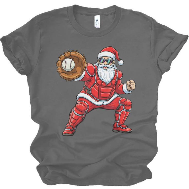 Santa Playing Baseball Baseball Lover Baseballer Xmas Unisex Jersey T-Shirt Santa Playing Baseball Baseball Lover Baseballer Xmas Unisex Jersey T-Shirt
