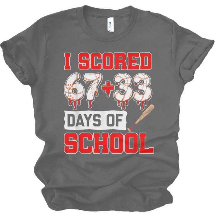 I Scored 6733 100th Days Of School Baseball Six Seven Meme Unisex Jersey T-Shirt