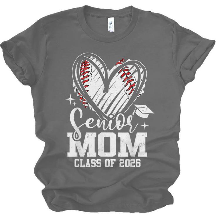 Senior Mom Class Of 2026 Baseball Graduation Heart Unisex Jersey T-Shirt