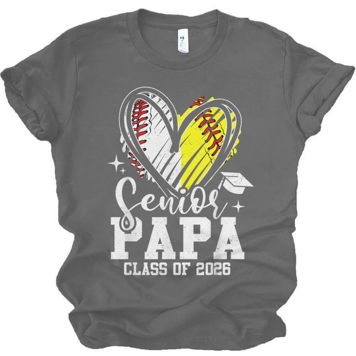Senior Papa Class Of 2026 Baseball Softball Graduation Heart Unisex Jersey T-Shirt Senior Papa Class Of 2026 Baseball Softball Graduation Heart Unisex Jersey T-Shirt