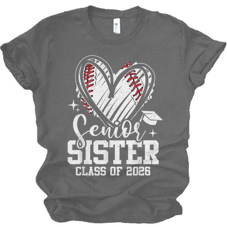 Senior Sister Class Of 2026 Baseball Graduation Heart Unisex Jersey T-Shirt