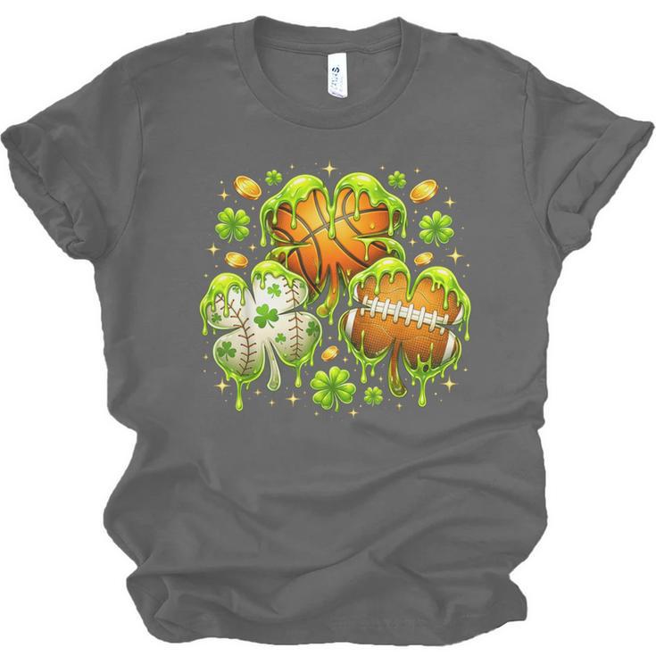 Shamrock Basketball Baseball Drip St Patrick's Day Boys Men Unisex Jersey T-Shirt Shamrock Basketball Baseball Drip St Patrick's Day Boys Men Unisex Jersey T-Shirt