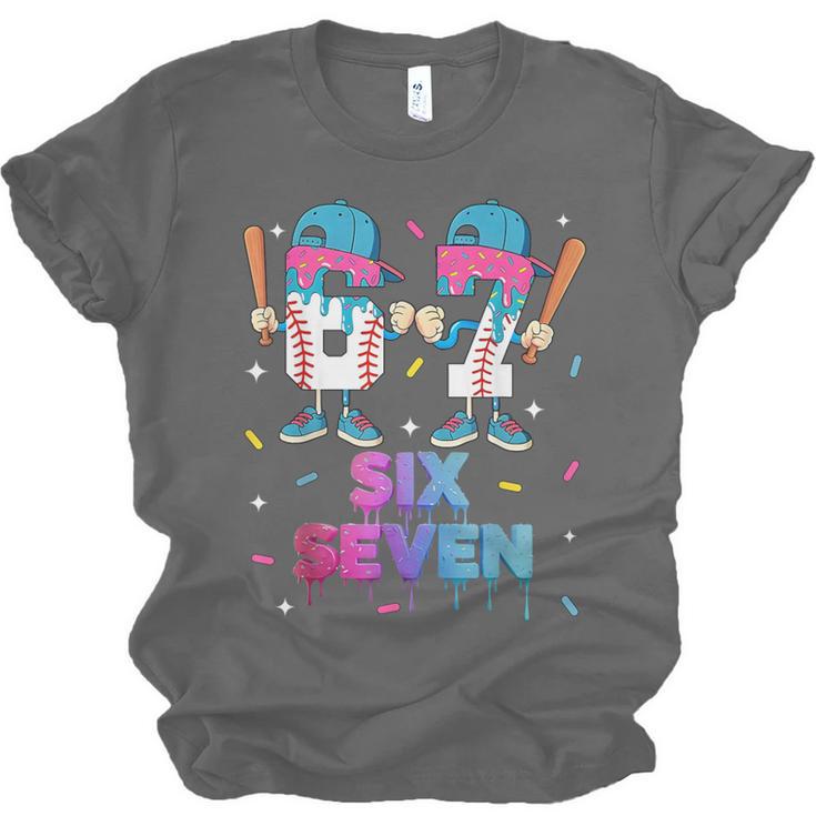 Six Seven Baseball Ice Cream Drip 6 7 Meme Gen Alpha Slang Unisex Jersey T-Shirt