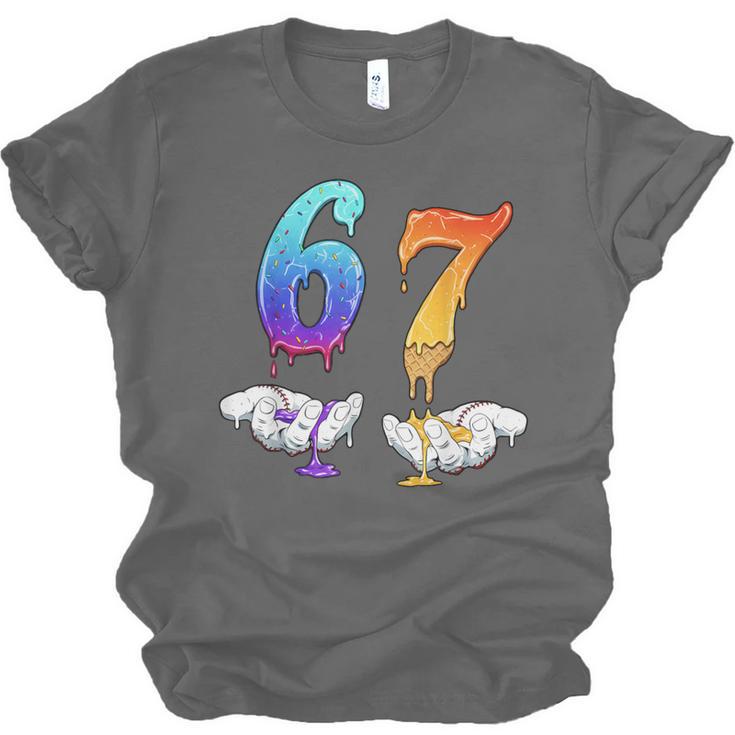 Six Seven Ice Cream Drip Cool Meme 67 Number Baseball Unisex Jersey T-Shirt