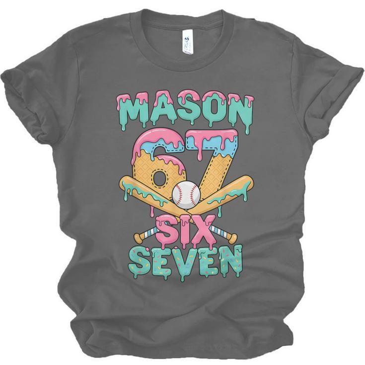 Six Seven Meme Mason Ice Cream Drip Baseball Number 67 Unisex Jersey T-Shirt Six Seven Meme Mason Ice Cream Drip Baseball Number 67 Unisex Jersey T-Shirt