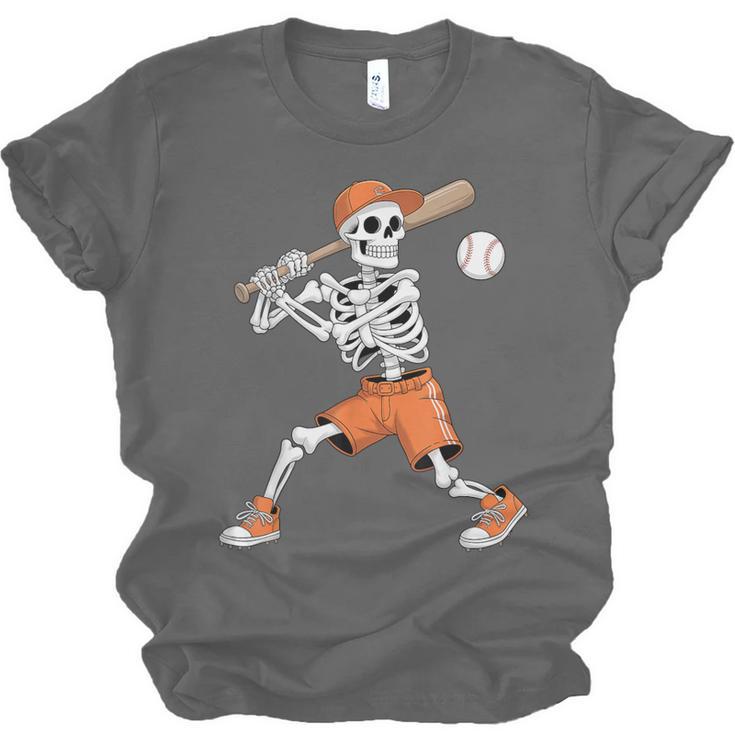 Skeleton Batting Baseball Halloween Unisex Jersey T-Shirt