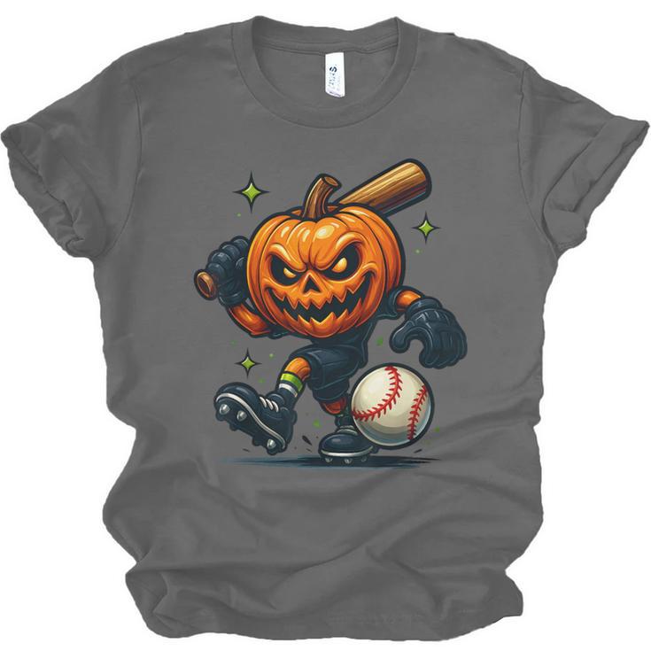 Spooky Halloween Scary Pumpkin Baseball Player Witchy Vibes Unisex Jersey T-Shirt Spooky Halloween Scary Pumpkin Baseball Player Witchy Vibes Unisex Jersey T-Shirt
