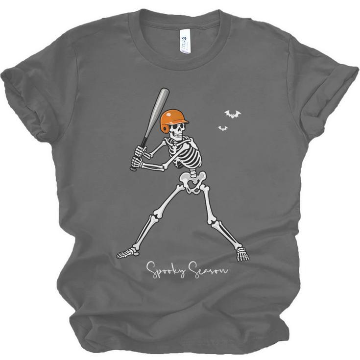 Spooky Season Skeleton Baseball Player Halloween Batter Unisex Jersey T-Shirt