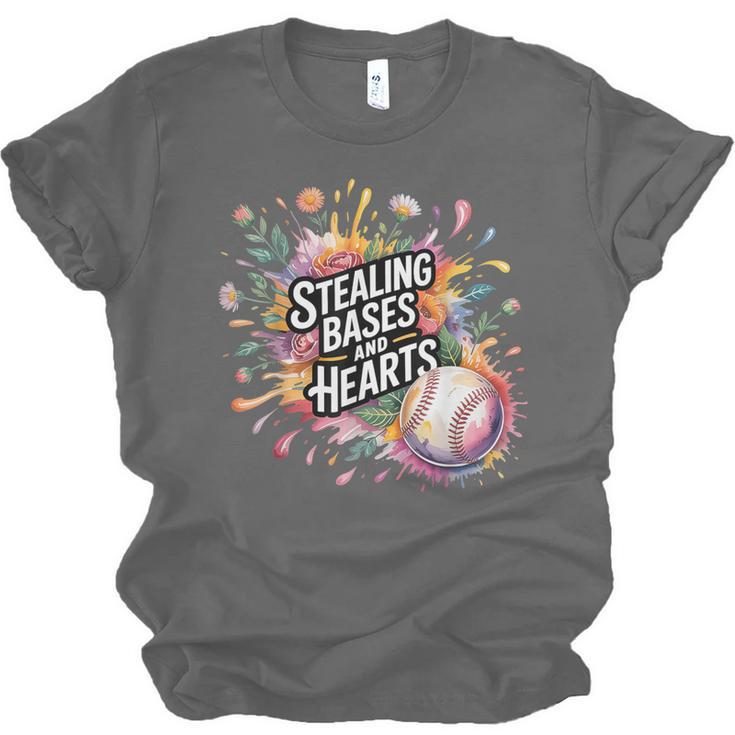 Stealing Bases And Hearts Baseball Puns Sports Unisex Jersey T-Shirt Stealing Bases And Hearts Baseball Puns Sports Unisex Jersey T-Shirt