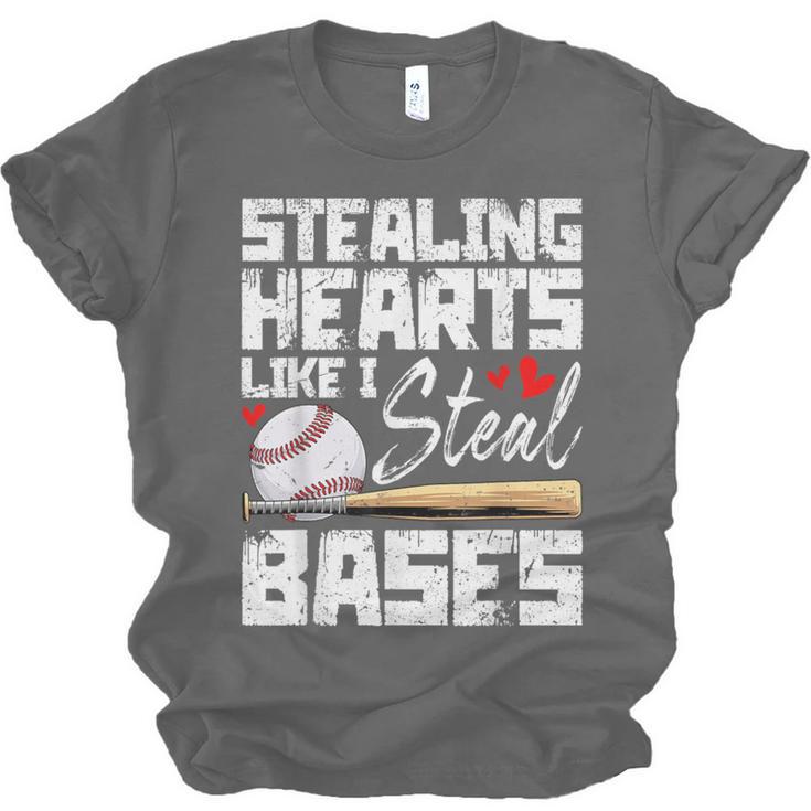 Stealing Hearts Like I Steal Bases Baseball Valentines Unisex Jersey T-Shirt