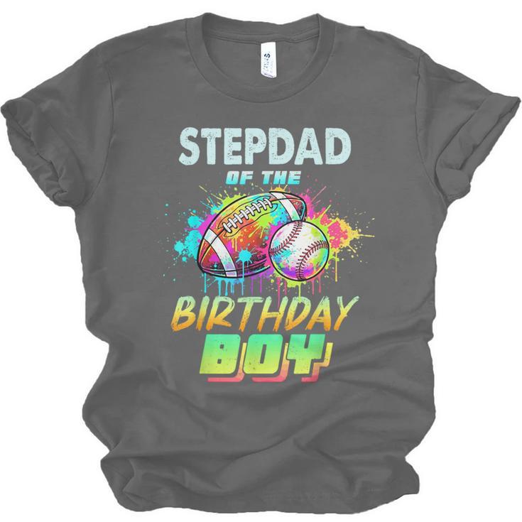 Stepdad Of The Birthday Boy Baseball Football Colorful Unisex Jersey T-Shirt