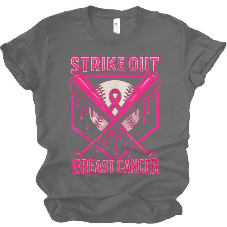Strike Out Breast Cancer Baseball Ice Cream Drip Unisex Jersey T-Shirt
