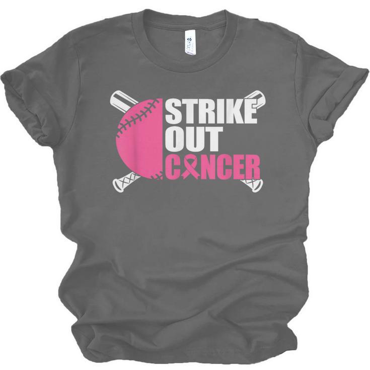 Strike Out Cancer Breast Cancer Awareness Baseball Warrior Unisex Jersey T-Shirt