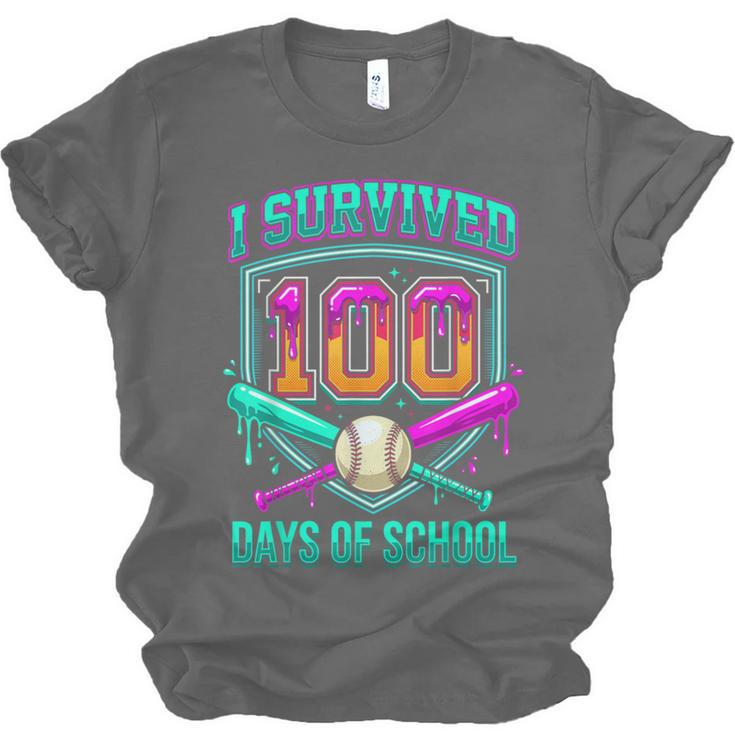 I Survived 100 Days Of School Baseball Drip Unisex Jersey T-Shirt I Survived 100 Days Of School Baseball Drip Unisex Jersey T-Shirt