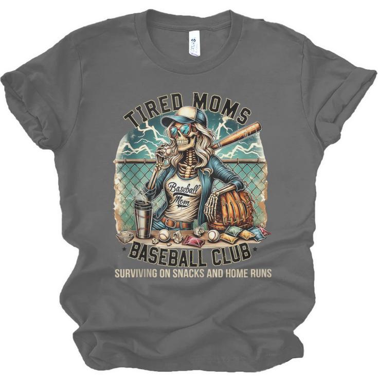 Tired Mom's Baseball Club Surviving On Snacks And Home Runs Unisex Jersey T-Shirt Tired Mom's Baseball Club Surviving On Snacks And Home Runs Unisex Jersey T-Shirt