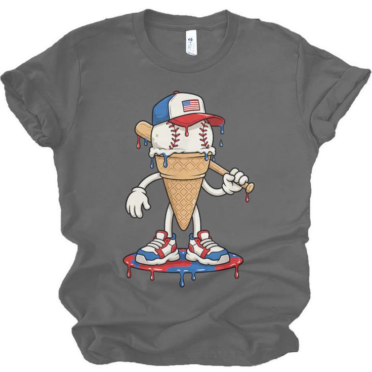 USA Patriotic Baseball Ice Cream Cone Freedom Unisex Jersey T-Shirt USA Patriotic Baseball Ice Cream Cone Freedom Unisex Jersey T-Shirt