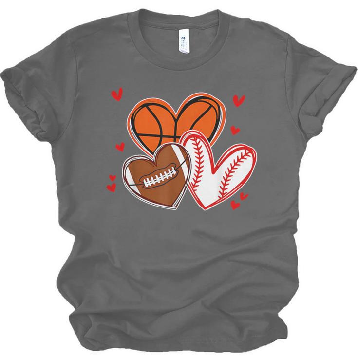 Valentines Baseball Basketball Football Heart Boy Men Unisex Jersey T-Shirt Valentines Baseball Basketball Football Heart Boy Men Unisex Jersey T-Shirt