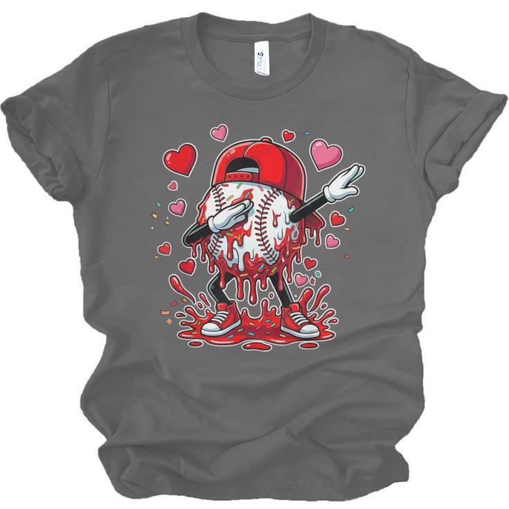 Valentines Baseball Toddler Boys Kids Dabbing Baseball Drip Unisex Jersey T-Shirt