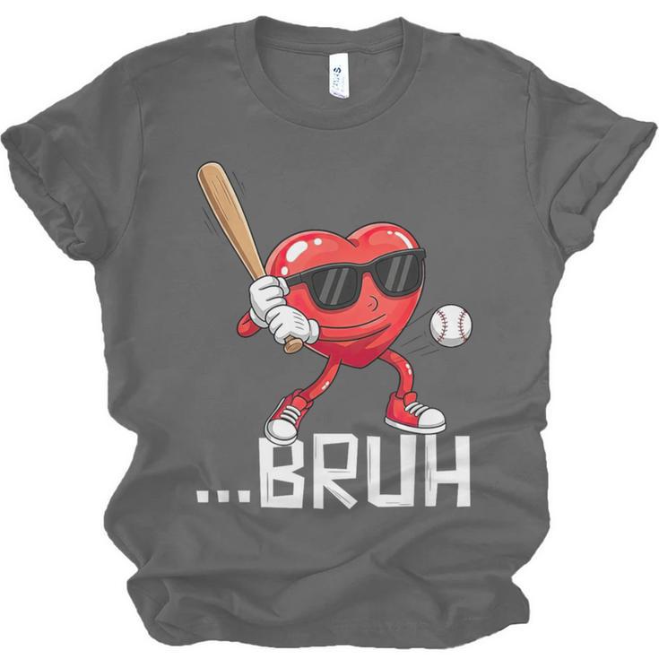 Valentines Bruh Red Heart Playing Baseball Men Boys Kids Unisex Jersey T-Shirt Valentines Bruh Red Heart Playing Baseball Men Boys Kids Unisex Jersey T-Shirt