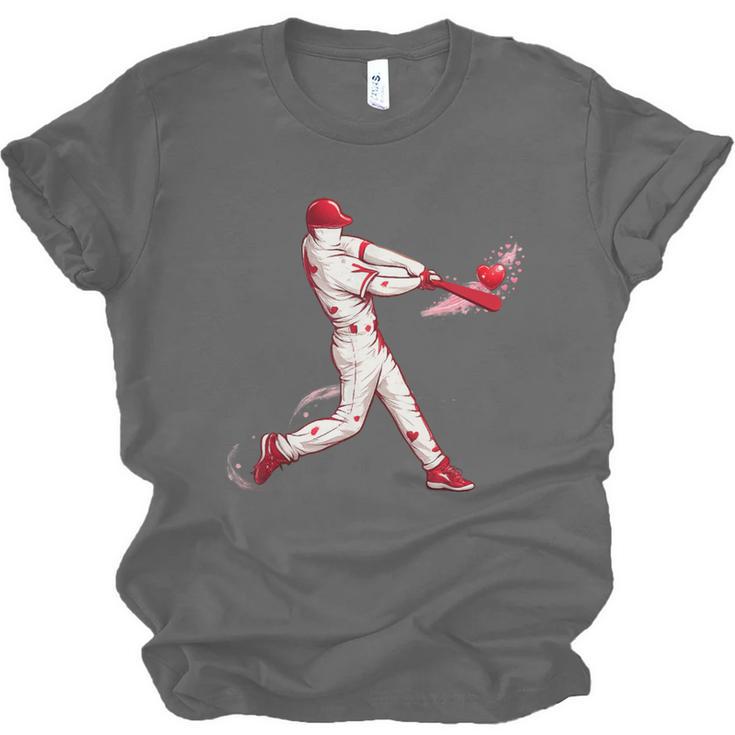 Valentines Day Baseball Batter Silhouette Heart For Men Boys Unisex Jersey T-Shirt Valentines Day Baseball Batter Silhouette Heart For Men Boys Unisex Jersey T-Shirt