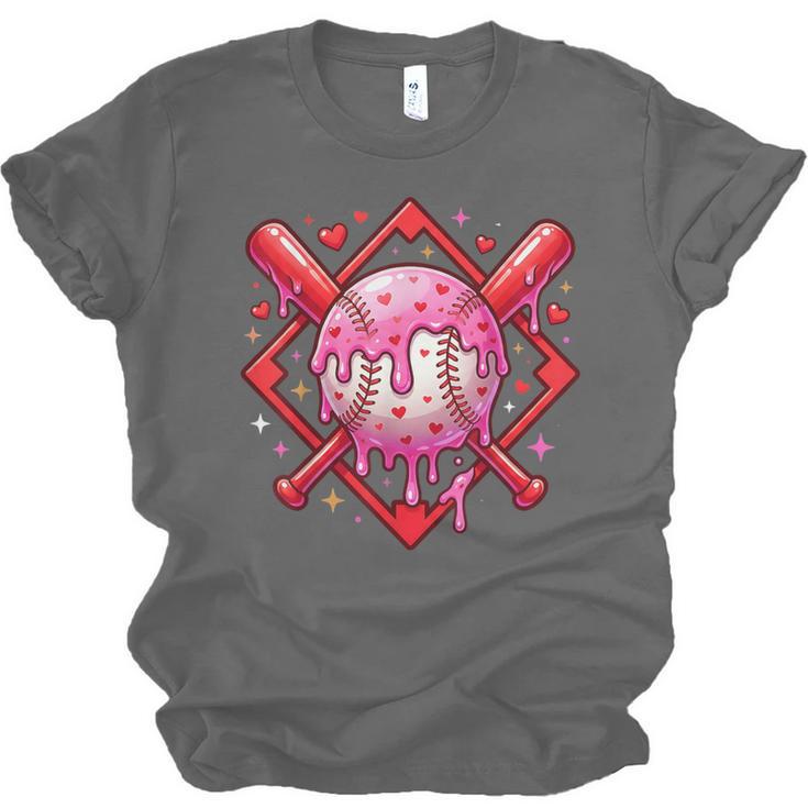 Valentines Day Baseball Boys Ice Cream Drip Heart Youth Kids Unisex Jersey T-Shirt