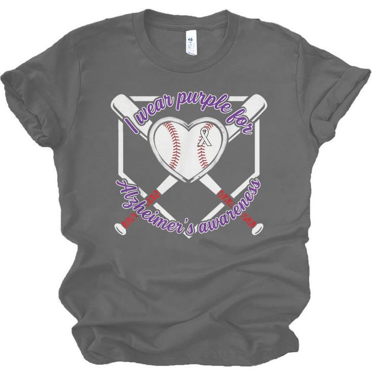 I Wear Purple For Alzheimers Awareness Baseball Heart Ribbon Unisex Jersey T-Shirt I Wear Purple For Alzheimers Awareness Baseball Heart Ribbon Unisex Jersey T-Shirt