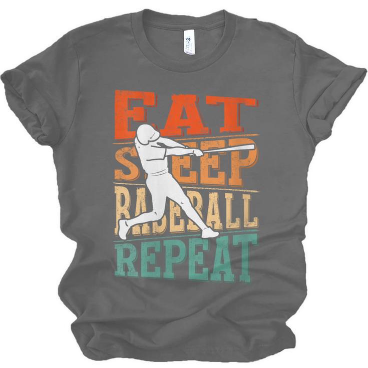 Women's Eat Sleep Baseball Repeat Vintage Player Sport Lover Retro Unisex Jersey T-Shirt Women's Eat Sleep Baseball Repeat Vintage Player Sport Lover Retro Unisex Jersey T-Shirt
