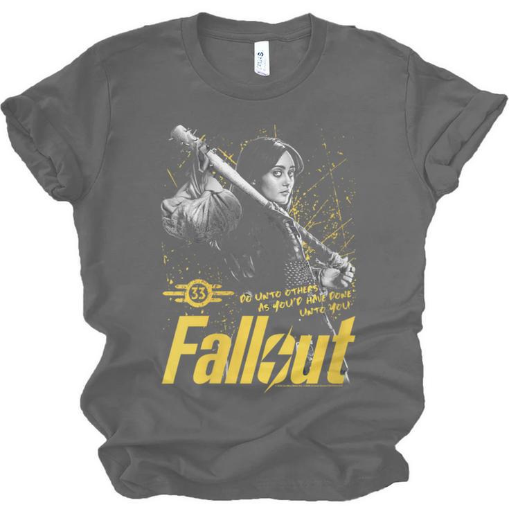 Women's Fallout TV Series Lucy Do Unto Others Baseball Bat Gamer Unisex Jersey T-Shirt Women's Fallout TV Series Lucy Do Unto Others Baseball Bat Gamer Unisex Jersey T-Shirt