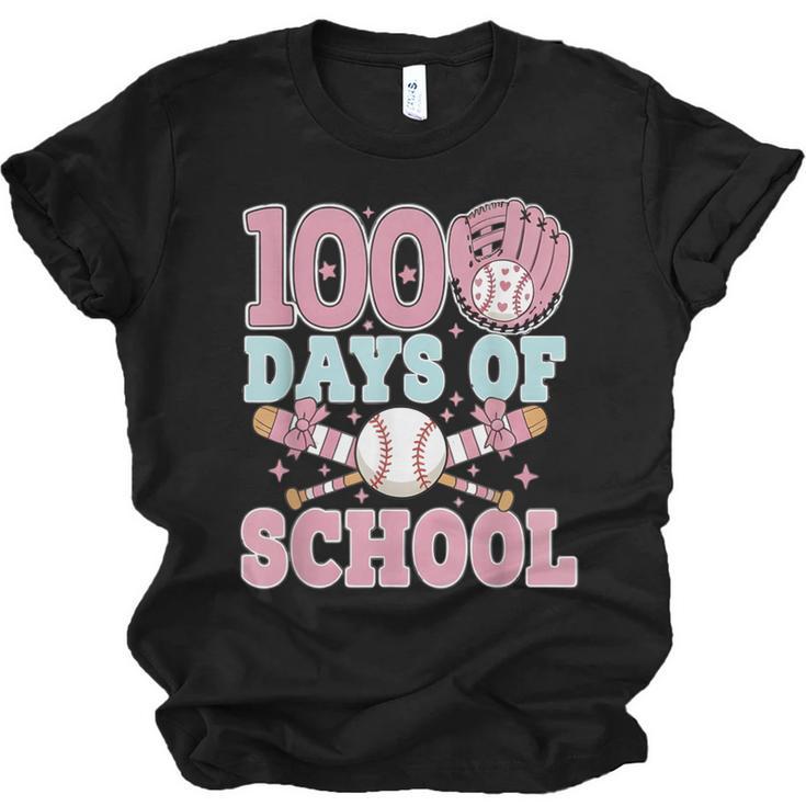 100 Days Of School Baseball 100th Day Of School Girls Unisex Jersey T-Shirt