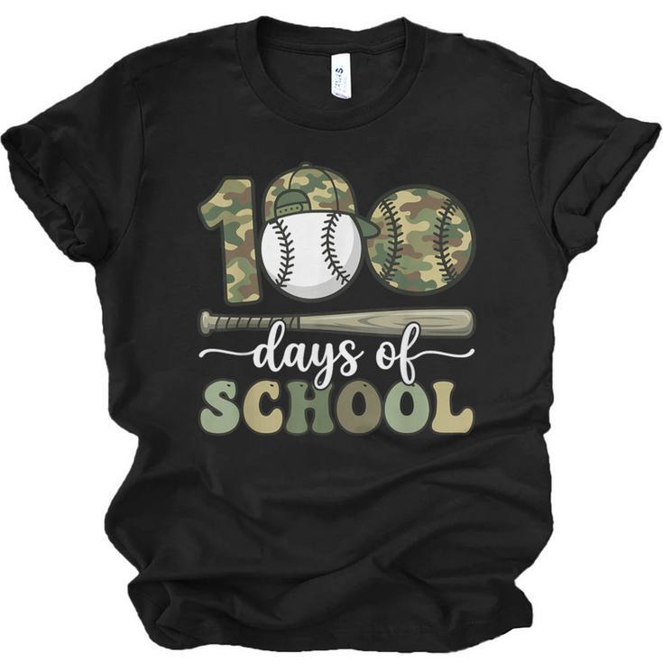 100 Days Of School Baseball Camo Art For Boys Kids Students Unisex Jersey T-Shirt