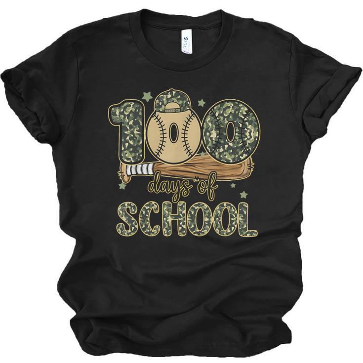 100 Days Of School Baseball Camo Boys Kids 100th Day Unisex Jersey T-Shirt