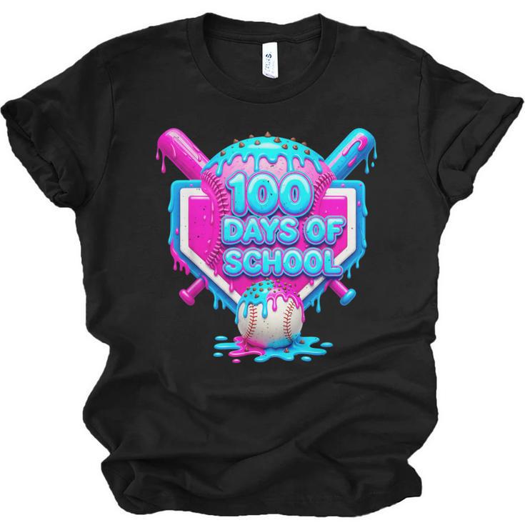 100 Days Of School Baseball Drip 100 Days For Boys And Kids Unisex Jersey T-Shirt