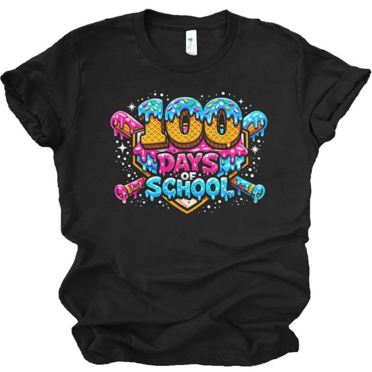 100 Days Of School Baseball Drip Ice Cream Costume Teachers Unisex Jersey T-Shirt