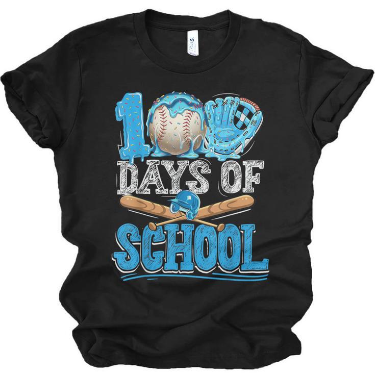 100 Days Of School Baseball Ice Cream Drip Student Kids Boys Unisex Jersey T-Shirt
