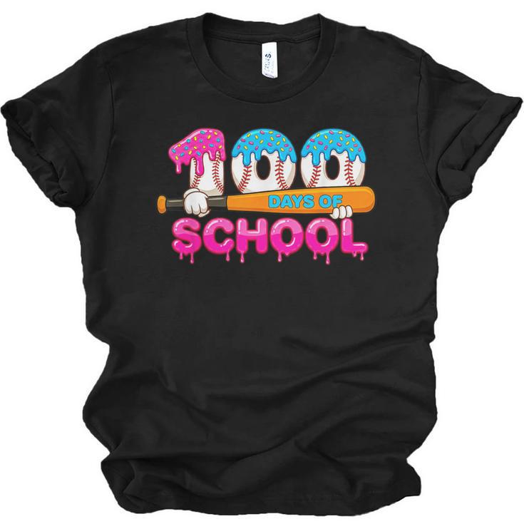100 Days Of School Baseball Ice Cream Drip For Teacher Kid Unisex Jersey T-Shirt