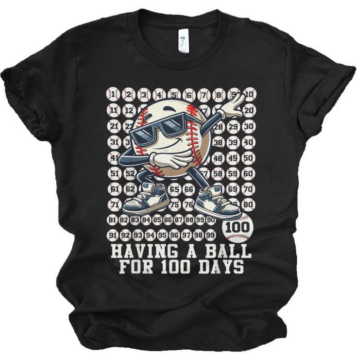 100 Days Of School Boys Dabbing Baseball 100th Day Of School Unisex Jersey T-Shirt