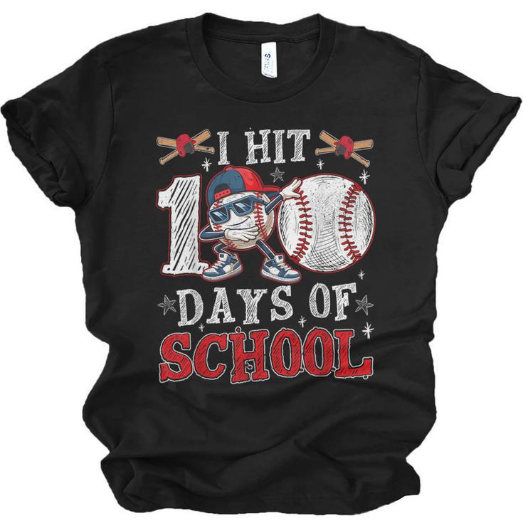 100 Days Of School Dabbing Baseball Hit Student Kids Boys Unisex Jersey T-Shirt