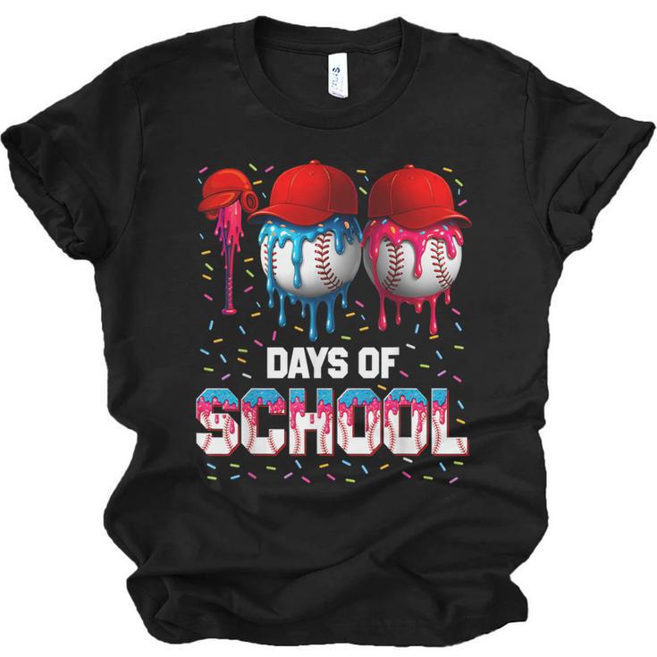 100 Days Of School Dripping Baseball 100th Day Teacher Boy Unisex Jersey T-Shirt