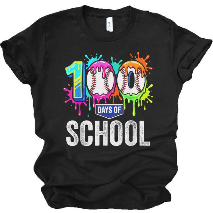100 Days Of School Dripping Baseball Boys Kids Teacher Unisex Jersey T-Shirt