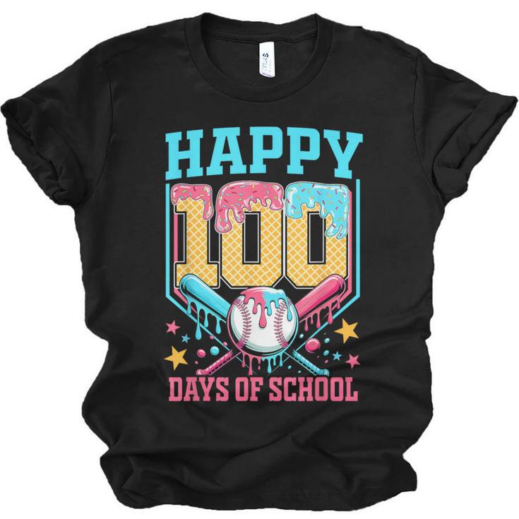 100 Days Of School Kids Baseball Drip 100th Day Of School Unisex Jersey T-Shirt