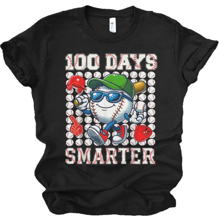 100 Days Smarter Baseball 100 Days Of School Boy Girl Kid Unisex Jersey T-Shirt