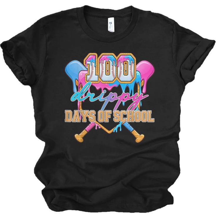100 Drippy Days Of School Baseball Ice Cream Drip Boys Kids Unisex Jersey T-Shirt
