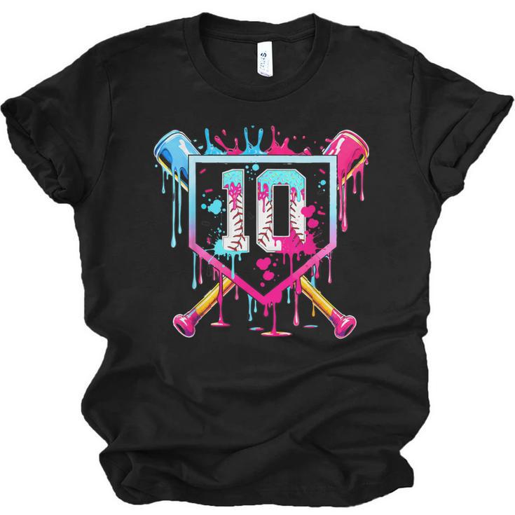 10th Birthday Boys Baseball Ice Cream Drip Boys Baseball Unisex Jersey T-Shirt