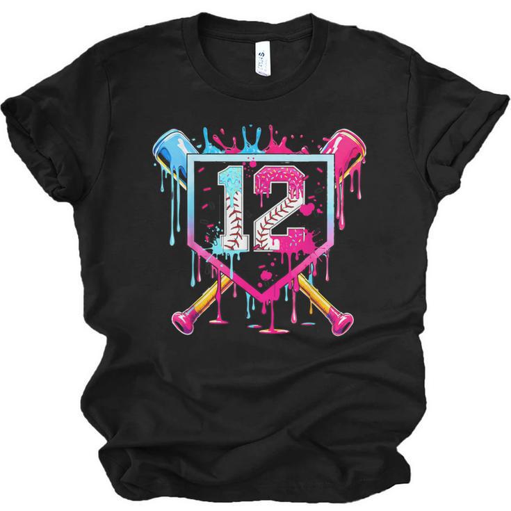 12th Birthday Boys Baseball Ice Cream Drip Boys Baseball Unisex Jersey T-Shirt