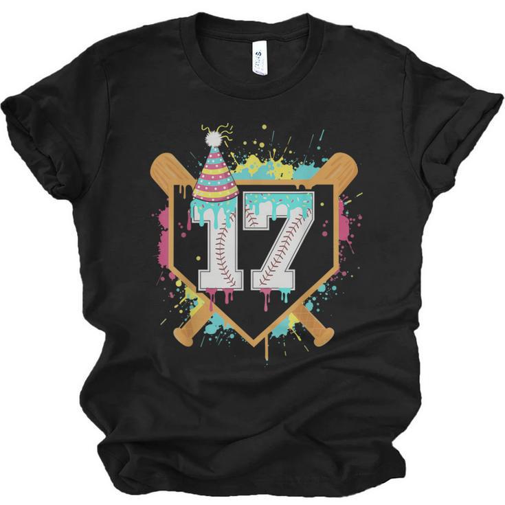 17th Birthday Baseball Drip Number 17 Year Old Birthday Boy Unisex Jersey T-Shirt