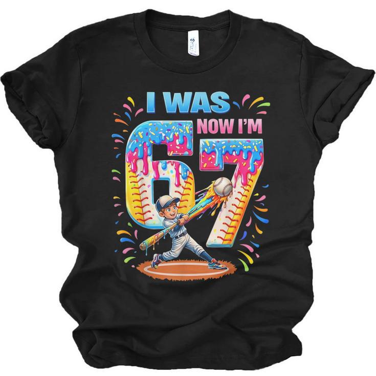 I Was 6 Now I'm 7 Baseball Birthday Boy For Teens Kids Unisex Jersey T-Shirt