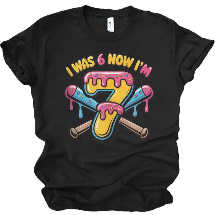 I Was 6 Now I'm 7 Dripping Ice Cream Baseball 67 Drip Unisex Jersey T-Shirt