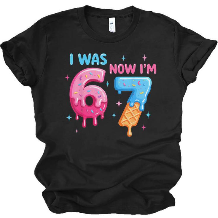 I Was 6 Now I'm 7 Meme Six Seven Baseball 7th Birthday Unisex Jersey T-Shirt
